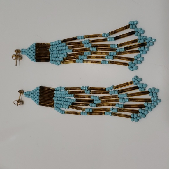 Vintage Earrings Peyote Stitch - Picture 1 of 7
